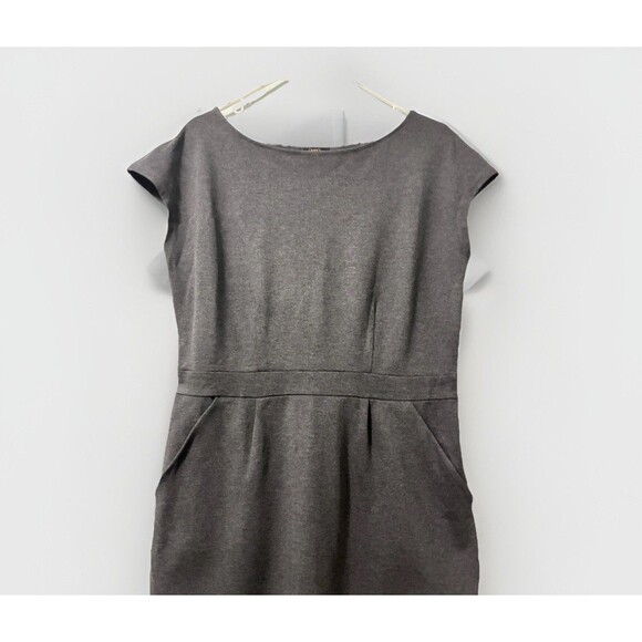 Quince Women Ultra-Stretch Ponte Cap Sleeve Dress Grey Sz L - Picture 2 of 13